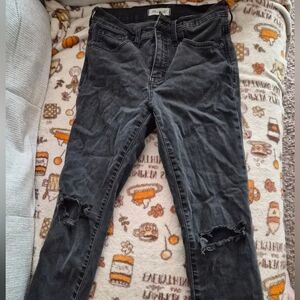 Madewell Black Distressed Skinny Jeans